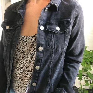 Zara Fitted Black Denim Jacket